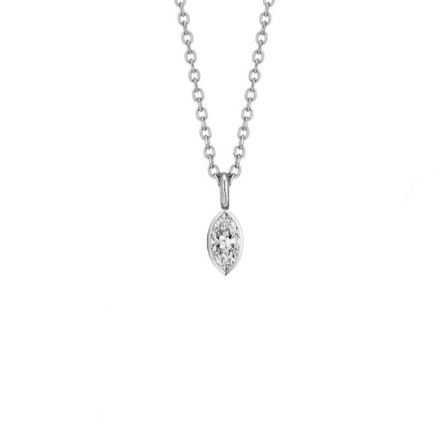 Marquise Bezel Diamond Necklace in 14K Gold