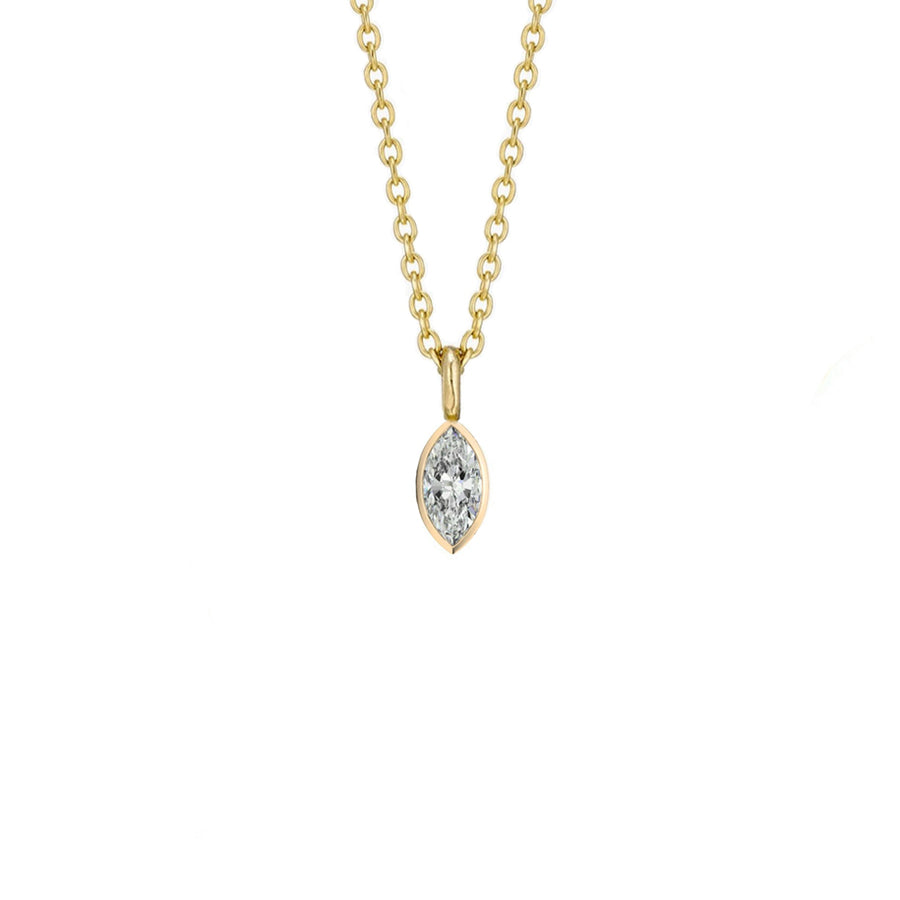 Marquise Bezel Diamond Necklace in 14K Gold