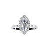 Halo Marquise Natural Diamond Engagement Ring in 14K Gold - GEMNOMADS