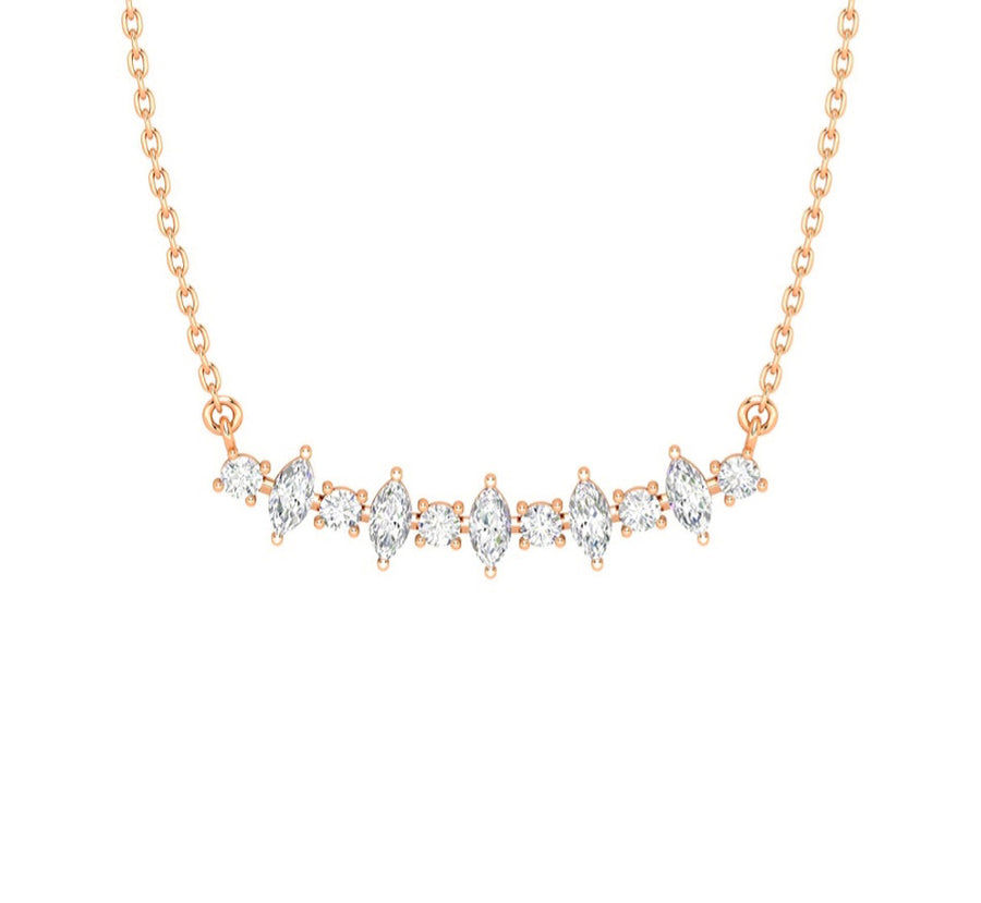 Rose gold marquise diamond necklace