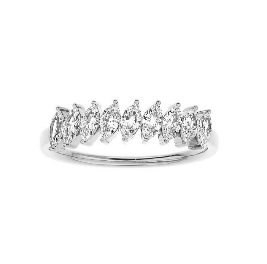 Marquise Diamond Wedding Ring in 14K Gold