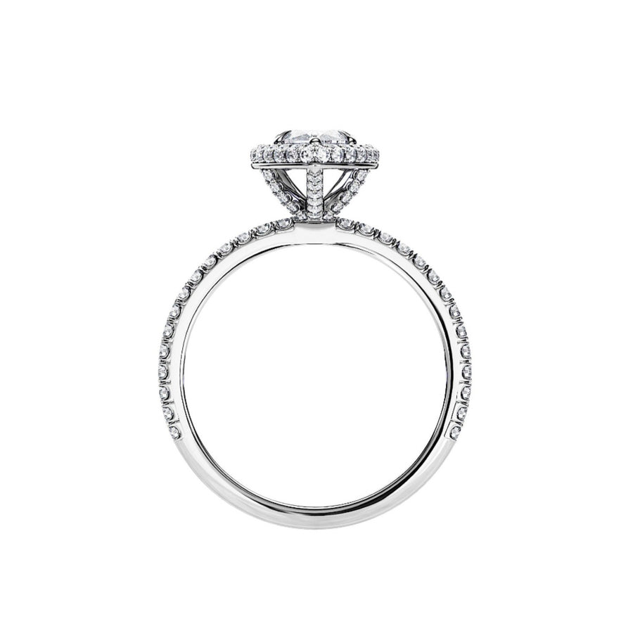 Halo Marquise Natural Diamond Engagement Ring in 14K Gold