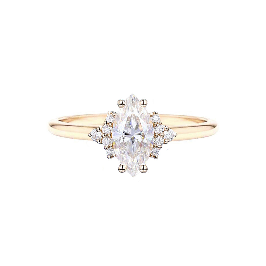 Marquise Diamond Engagement Ring in 18K Gold