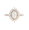 Milgrain Oval Halo Natural 1 Carat Diamond Engagement Ring in 14K Gold - GEMNOMADS
