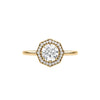 Octagonal Halo Diamond Engagement Ring in 14K Gold - GEMNOMADS