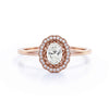 Rose gold art diamond engagement ring