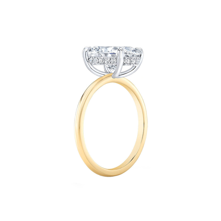 3 Carat Solitaire Lab Grown Oval Diamond Engagement Ring in 18K Gold