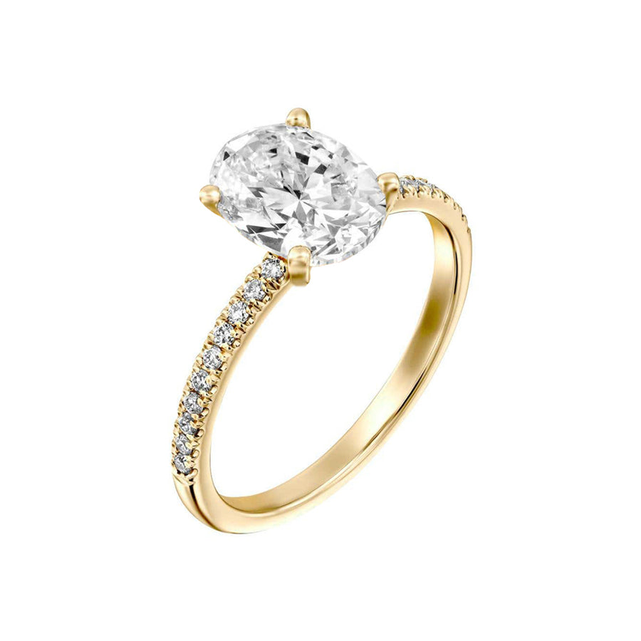 Oval Diamond Engagement Ring in 18K Gold