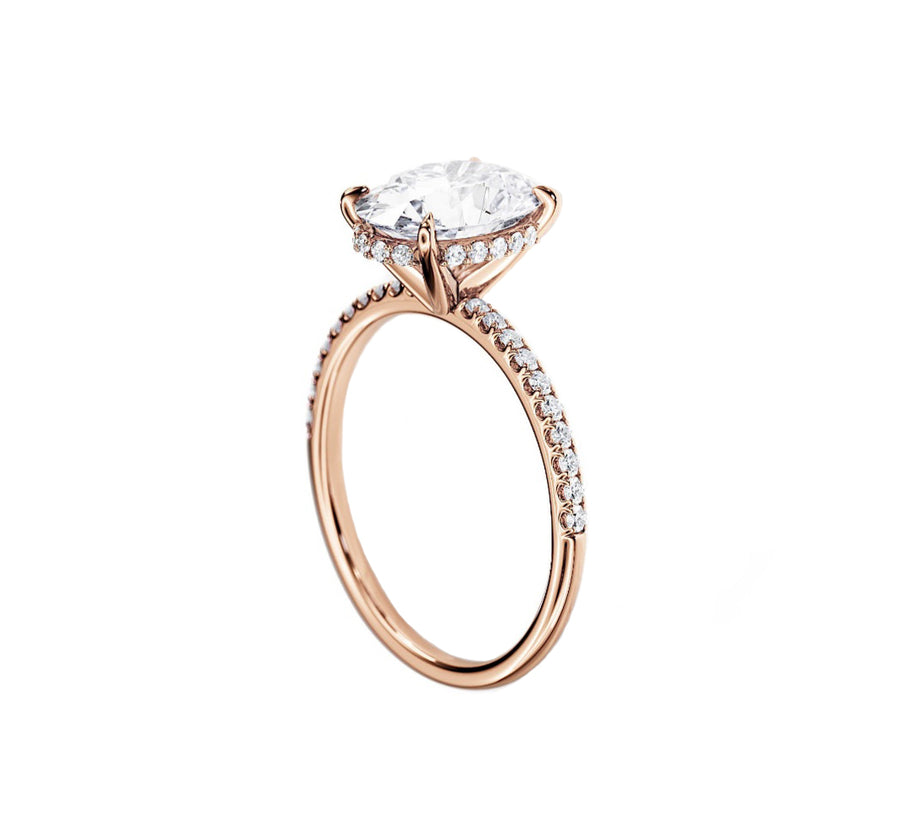 Adila 2 Carat Oval Lab Grown Diamond Engagement Ring in 18K Gold
