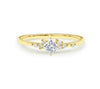 Keisha Scattered Princess Cut Diamond Engagement Ring in 14K Gold - GEMNOMADS