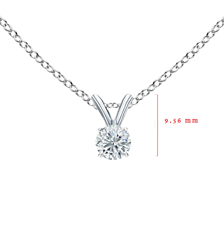 1/4-1/3 Carat Diamond Solitaire Necklace in 14K White Gold