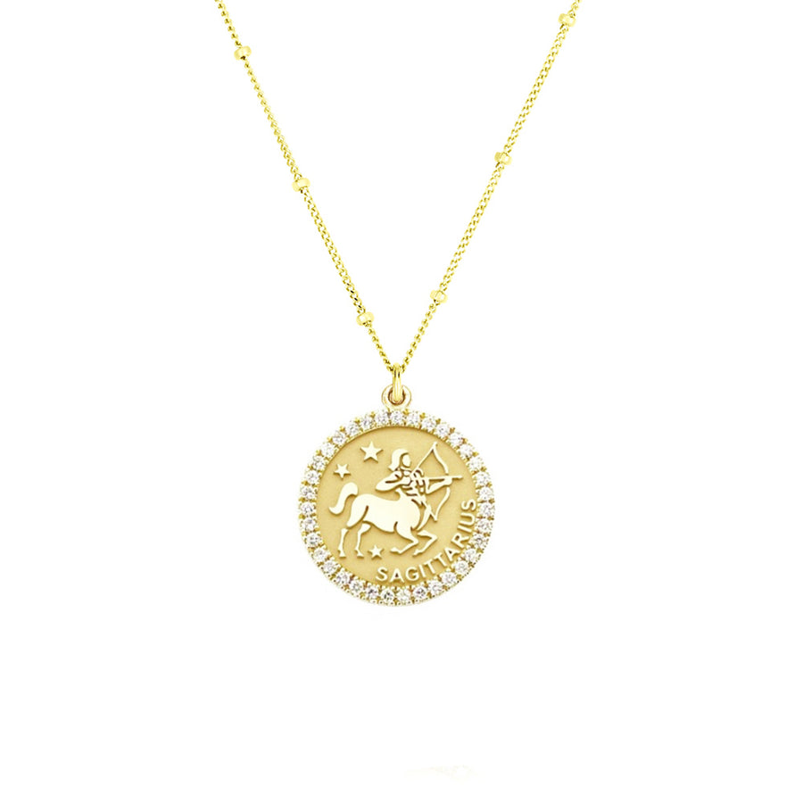 Sagittarius diamond zodiac necklace