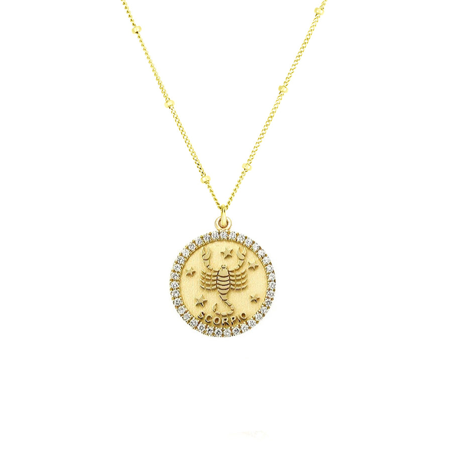 Scorpio diamond zodiac necklace