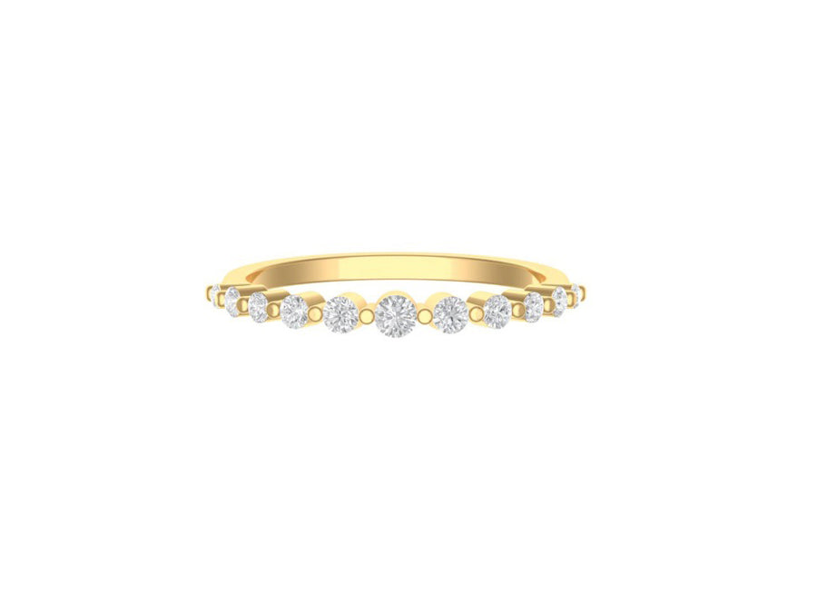 Single Prong Diamond Ring in 14K Gold - GEMNOMADS