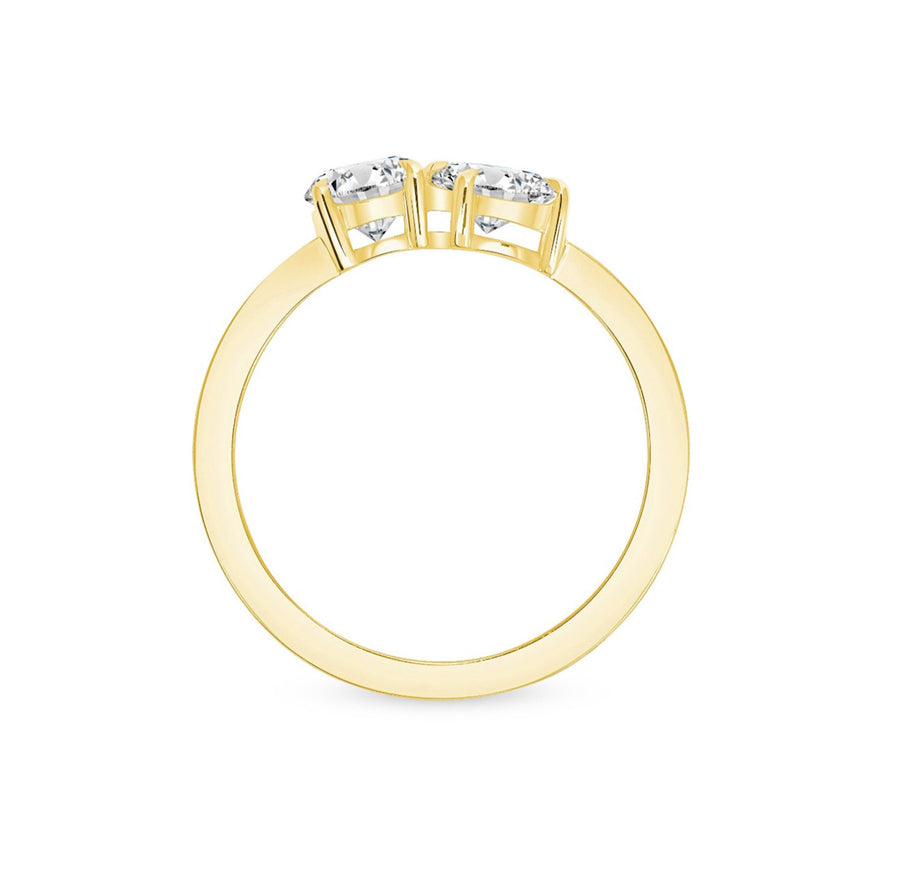 Toi Et Moi Lab Created Diamond Engagement Ring in 18K Gold