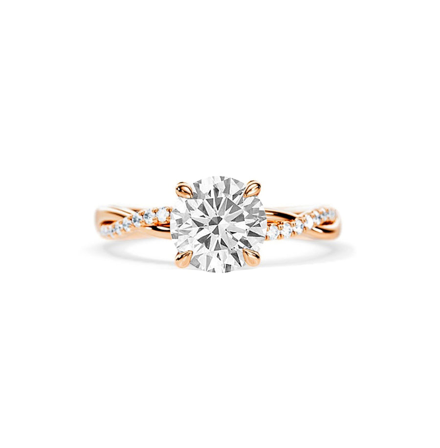 Twisted Lab Grown Diamond Engagement Ring in 14K Gold