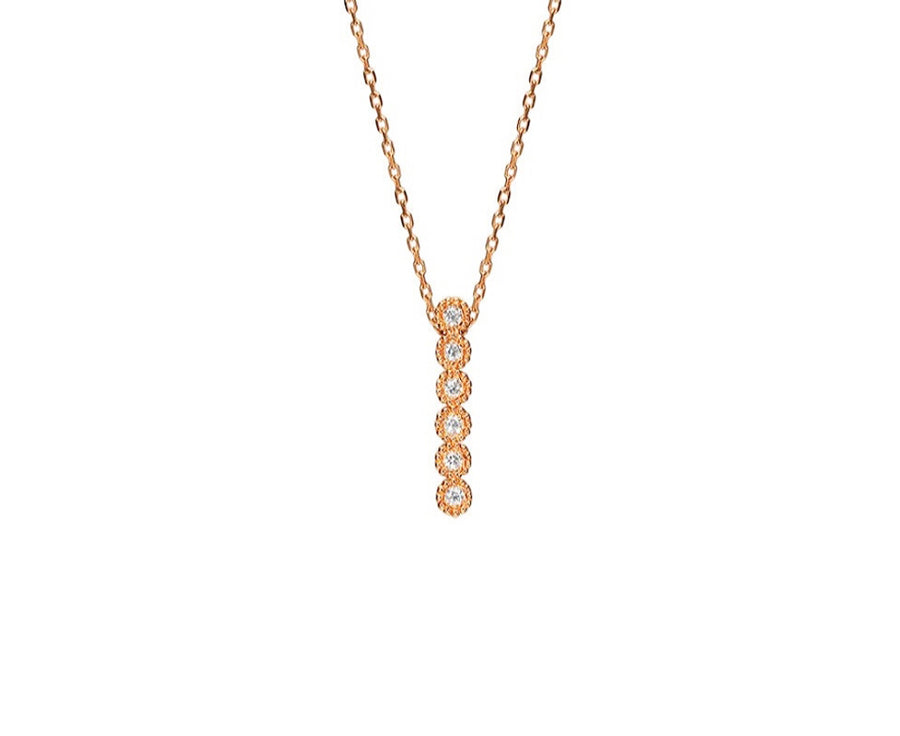 14K Gold Diamond Bar Necklace - GEMNOMADS