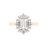 Vienna art deco emerald cut diamond engagement ring in yellow gold