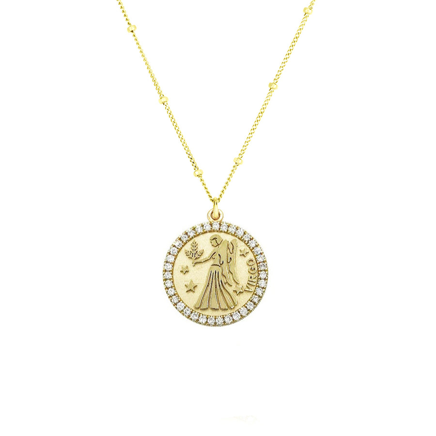 Virgo diamond zodiac necklace