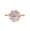 Floral Halo Natural Diamond Engagement Ring in 18K Gold - GEMNOMADS