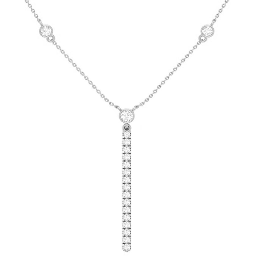 Bar Diamond Pendant Necklace in 14K Yellow Gold - GEMNOMADS