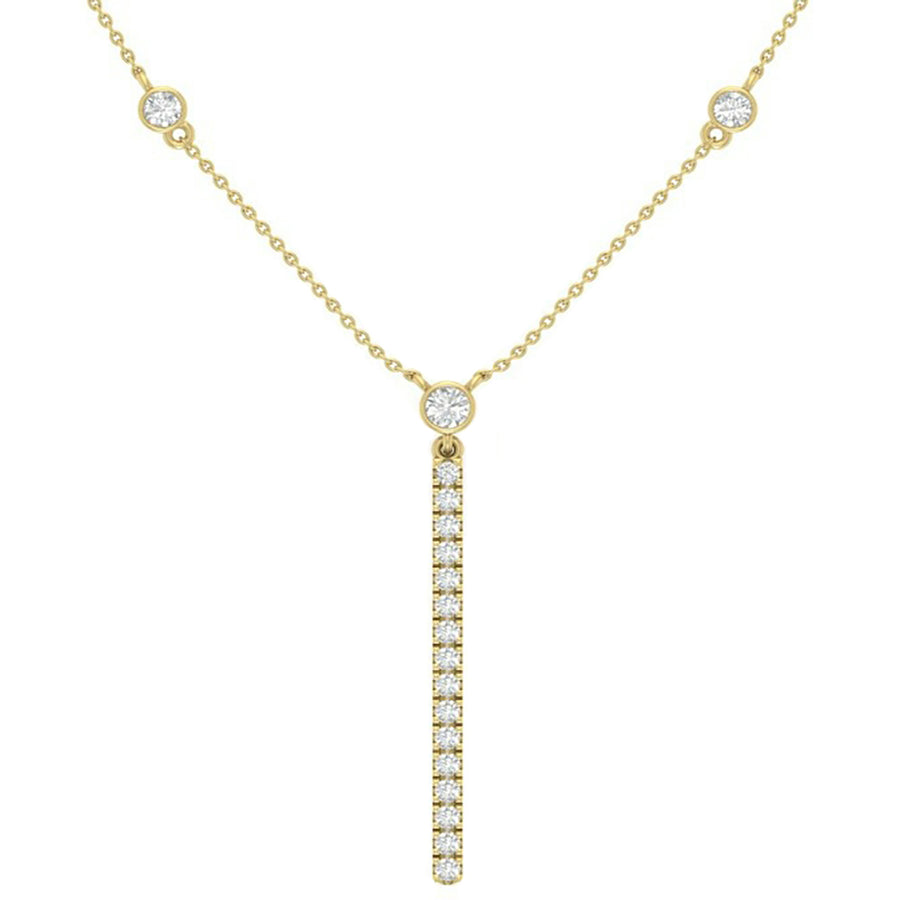 Bar Diamond Pendant Necklace in 14K Yellow Gold