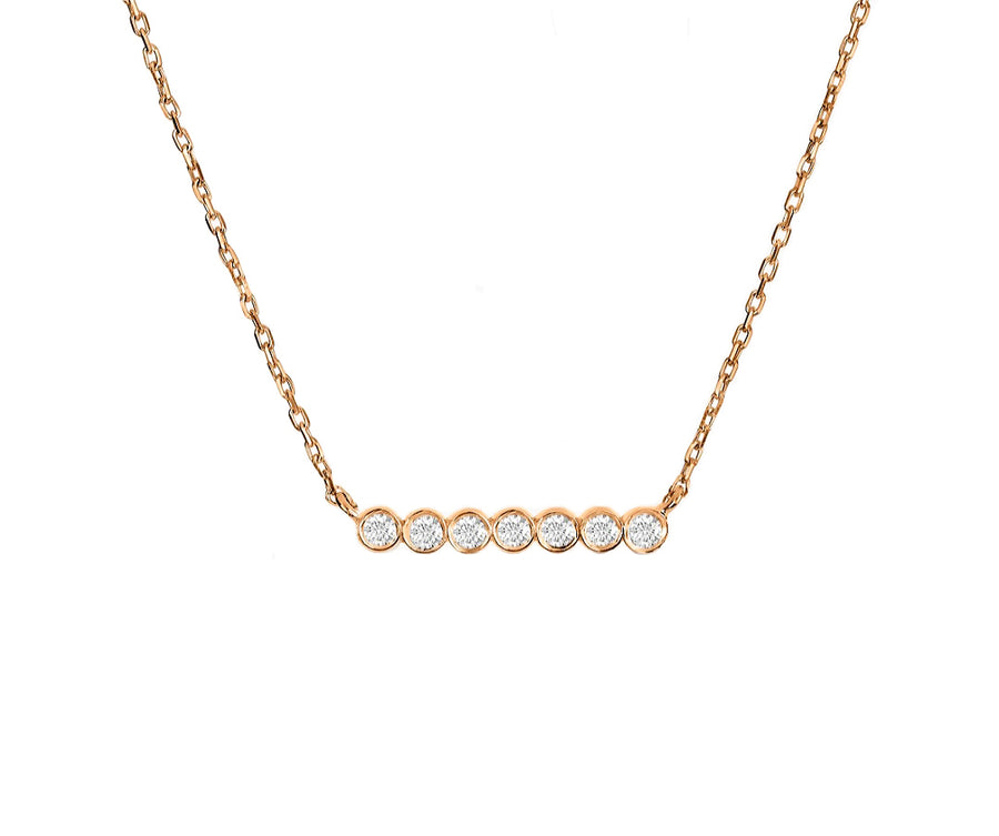 Bezel Diamond Bar Necklace in 14K Gold - GEMNOMADS