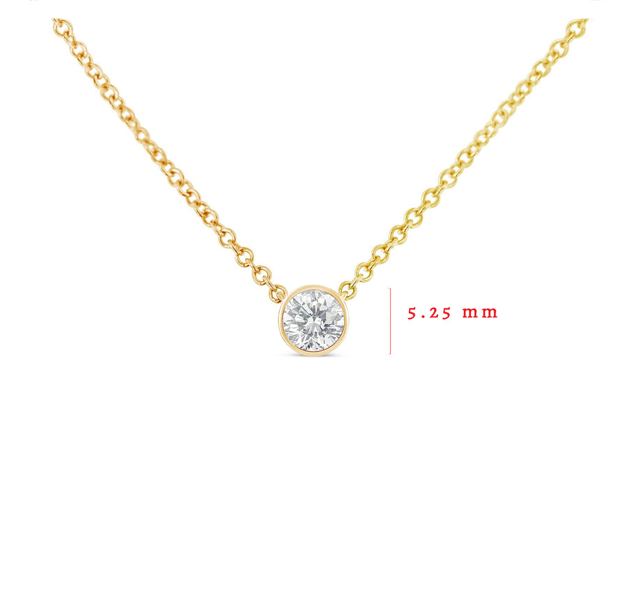 1/4-1/3 Carat Bezel Diamond Pendant Necklace for Women - GEMNOMADS