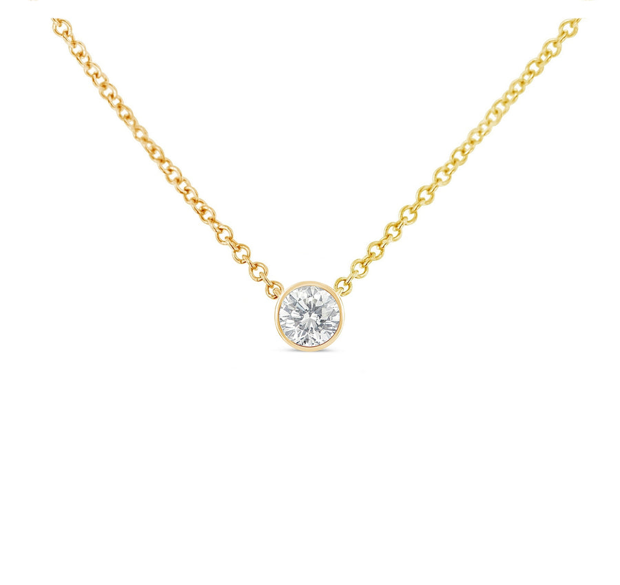 1/4-1/3 Carat Bezel Diamond Pendant Necklace for Women - GEMNOMADS
