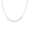 Curved Floating Diamond Necklace in 14K Yellow Gold