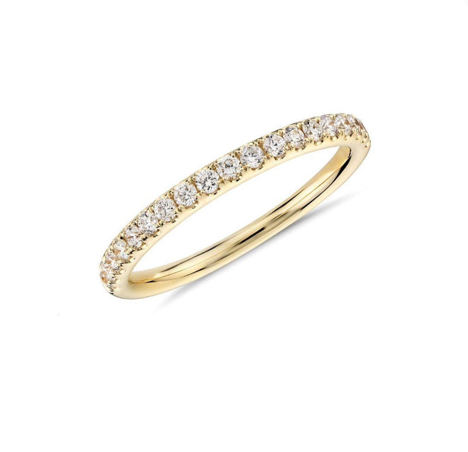 Pave Diamond Eternity Ring in 14K Gold - GEMNOMADS