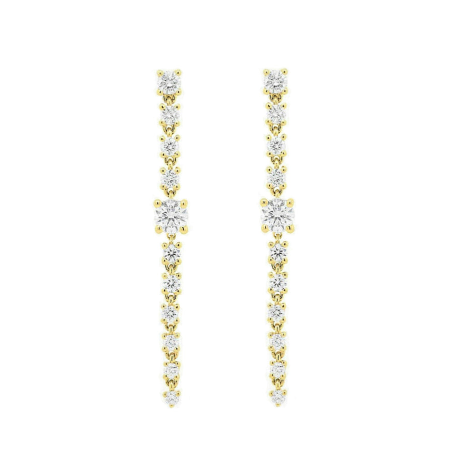 Graduated Diamond Drop Earrings in 14K Gold