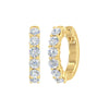 3/4 Carat Diamond Hoop Huggie Earrings in 14K Gold - GEMNOMADS