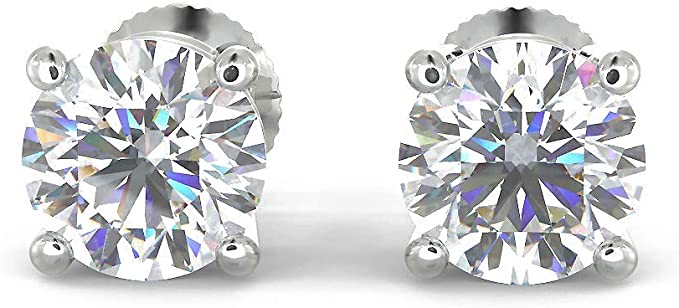 Diamond Stud Earrings in 14K White Gold - GEMNOMADS