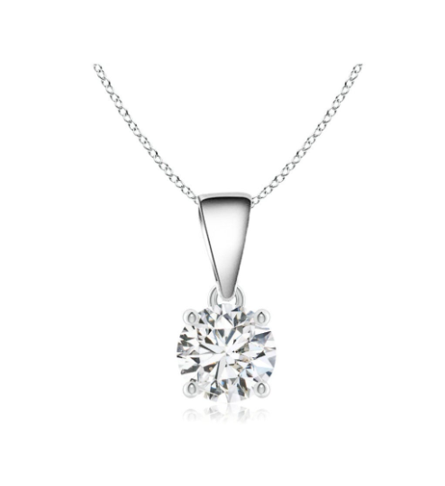 1/4 Carat Solitaire Diamond Pendant Necklace in 14K White Gold - GEMNOMADS