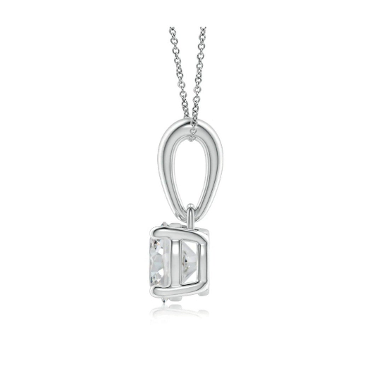 1/4 Carat Solitaire Diamond Pendant Necklace in 14K White Gold