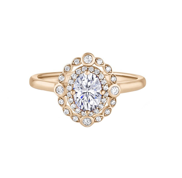 Vintage Inspired Diamond Engagement Ring in 18K Gold
