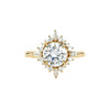 Floral Diamond Engagement Ring in 14K Gold - GEMNOMADS