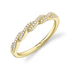 14K Yellow Gold Twisted Diamond Wedding Band - GEMNOMADS