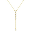 Yellow gold bezel diamond lariat necklace
