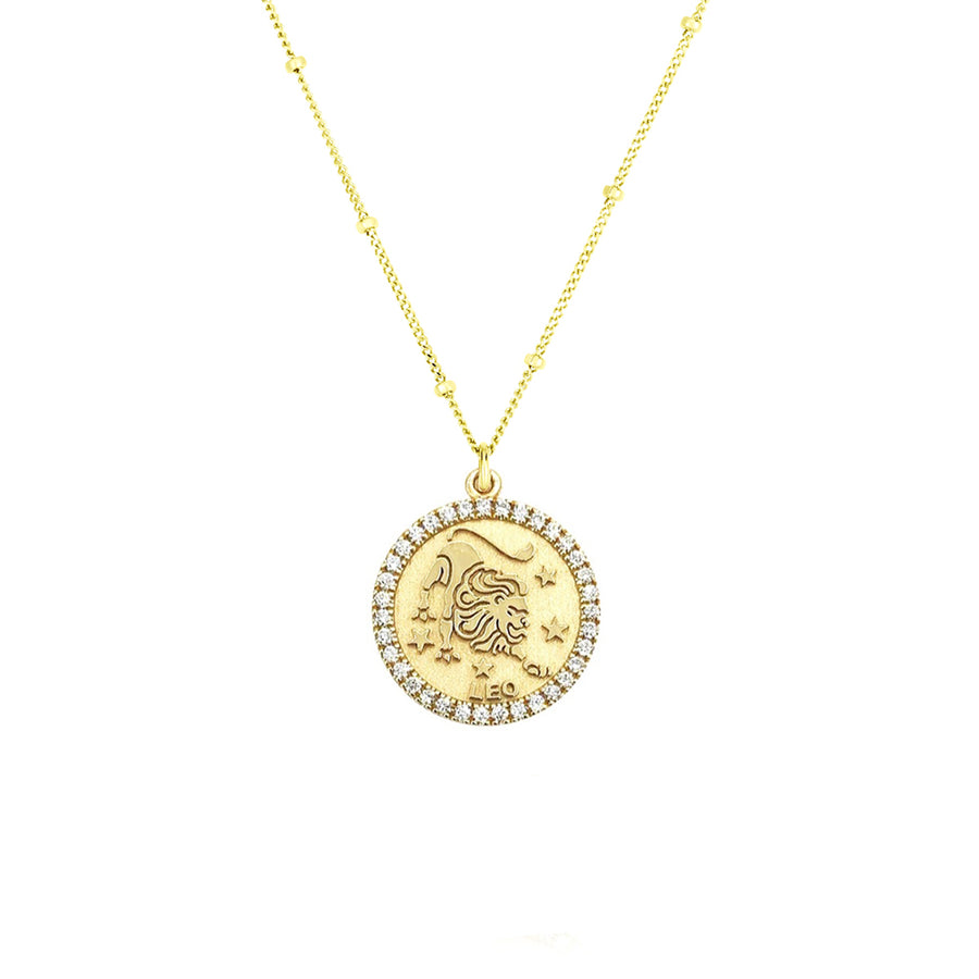 Leo diamond zodiac necklace