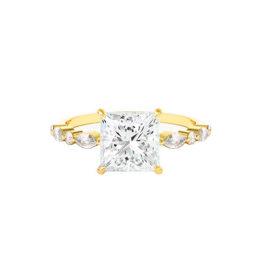 Princess Cut Diamond Engagement Ring in 14K Gold
