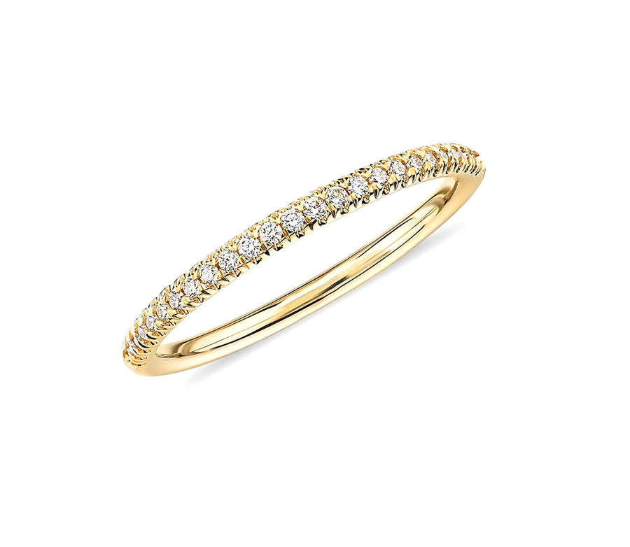 Micropave Half Eternity Ring in 14K Gold - GEMNOMADS