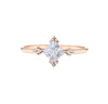 Princess Cut Cluster Lab Grown Diamond Engagement Ring in 18K Gold