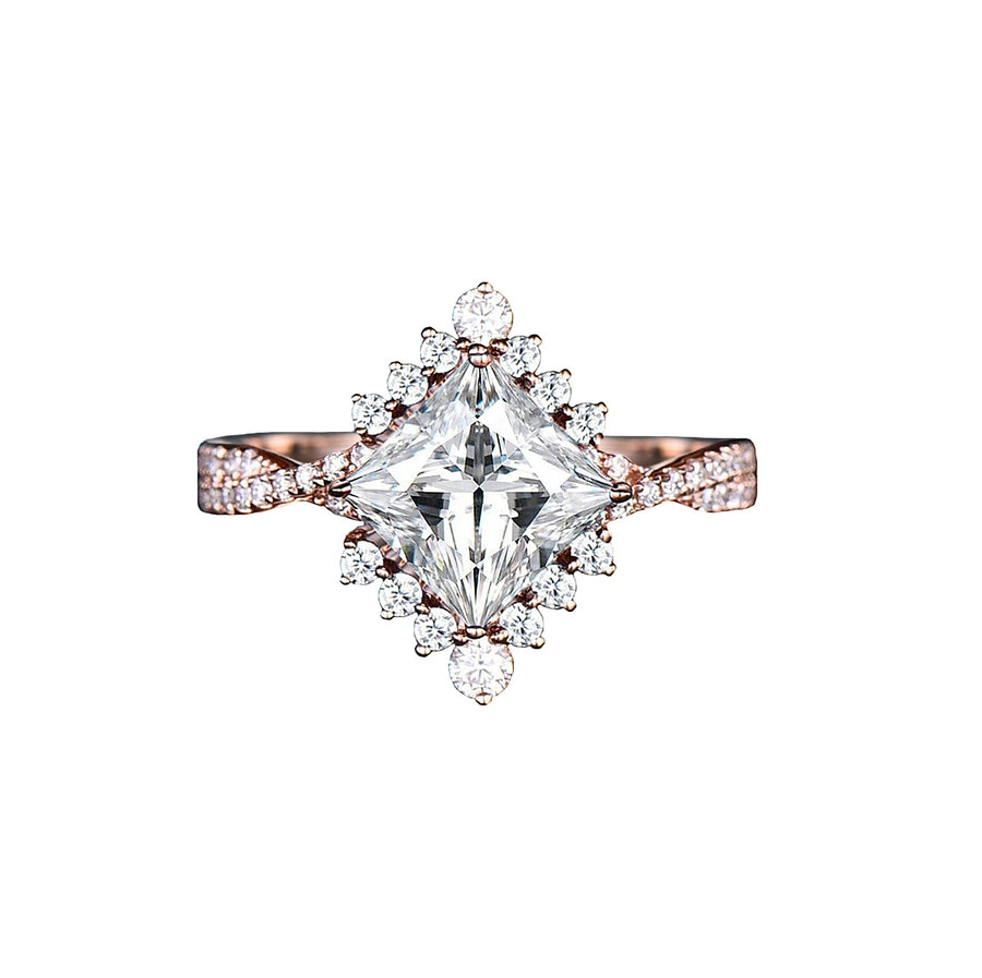 Skylar Princess Cut Diamond Engagement Ring in 18K Gold