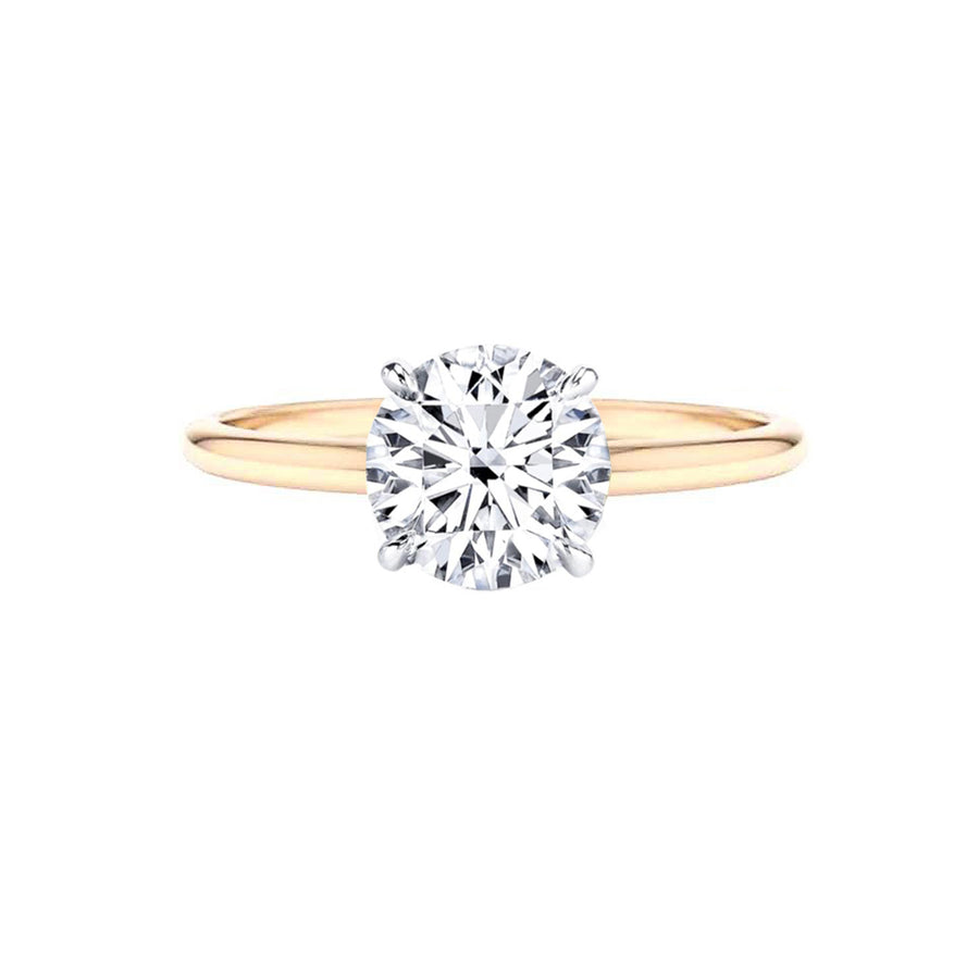 Yellow gold solitaire round diamond engagement ring