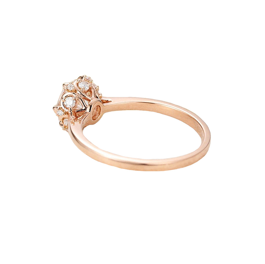Isadora Art Deco Six Prong Solitaire Natural Diamond Engagement Ring in 14K Gold - GEMNOMADS