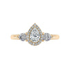 Pear Diamond Halo Engagement Ring in 14K Gold - GEMNOMADS