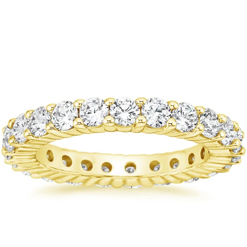 1 Carat IGI Certified Diamond Eternity Ring in 14K Yellow Gold - GEMNOMADS